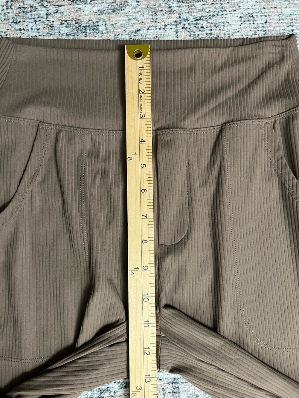 G4Free Ribbed Brown Wide Leg Pants Women’s Small 32” Inseam NWT Textured - Picture 10 of 13